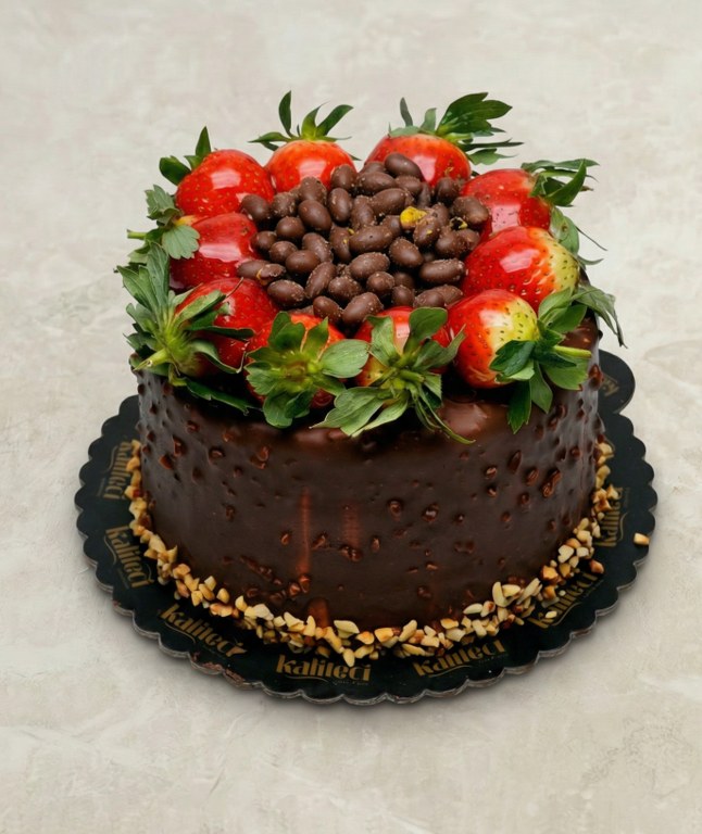 ÇİKOLATALI MEYVELİ PASTA 10 KİŞİLİK